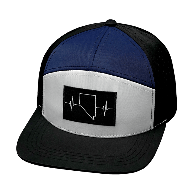 Nevada Hat, Flat Bill, Snapback Hat, Black, White, Navy, Mens Hat, Womens Hat, Front Picture