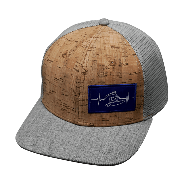 Surf Hat, Baseball Hat, Snapback Hat, Cork, Heather Gray, Gray, Mens Hat, Womens Hat, Front Picture