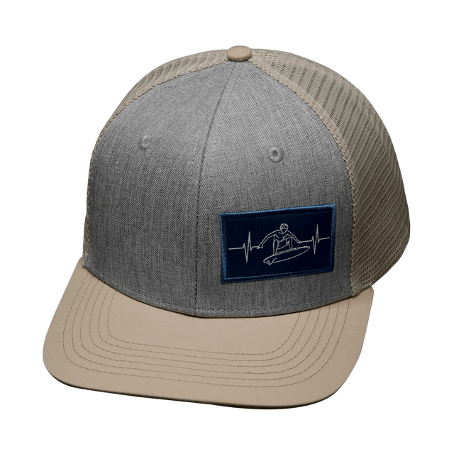 Surf Hat, Baseball Hat, Snapback Hat, Cream, Gray, Mens Hat, Womens Hat, Front Picture