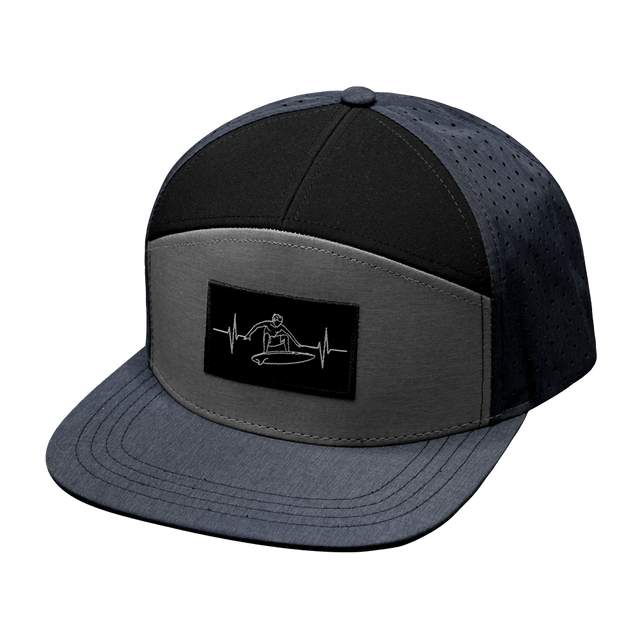 Surf Hat, Flat Bill, Snapback Hat, Navy, Gray, Black, Mens Hat, Womens Hat, Front Picture