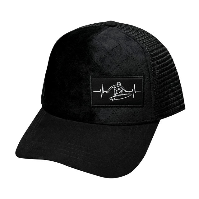 Surf Hat, Trucker Hat, Snapback Hat, Black, Mens Hat, Womens Hat, Front Picture