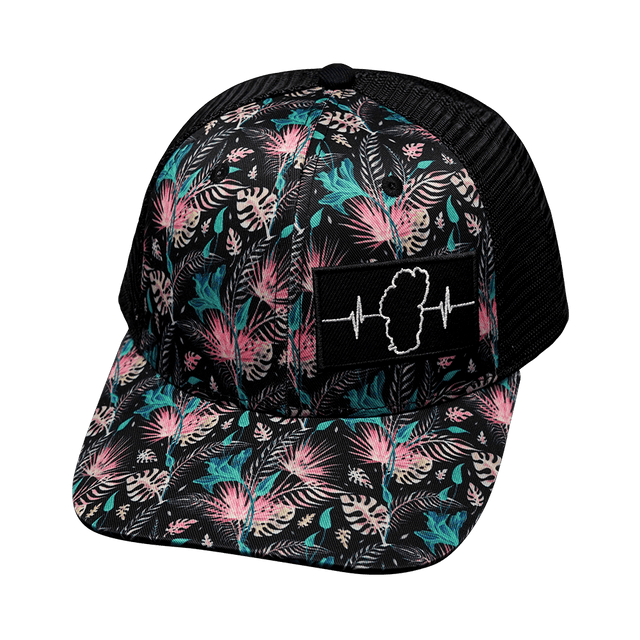 Tahoe Hat, Baseball Hat, Snapback Hat, Black Floral, Black Mens Hat, Womens Hat, Front Picture