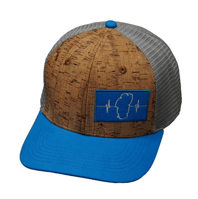 Tahoe Hat, Baseball Hat, Snapback Hat, Cork, Teal, Gray, Mens Hat, Womens Hat, Front Picture