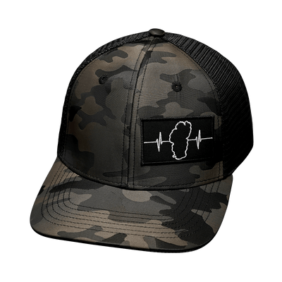 Tahoe Hat, Baseball Hat, Snapback Hat, Black Camo, Black, Mens Hat, Womens Hat, Front Picture