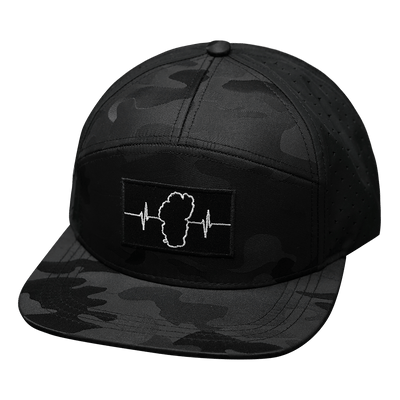 Tahoe Hat, Flat Bill, Snapback Hat, Black Camo, Black, Mens Hat, Womens Hat, Front Picture