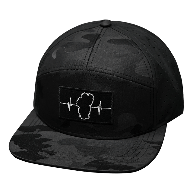 Tahoe Hat, Flat Bill, Snapback Hat, Black Camo, Black, Mens Hat, Womens Hat, Front Picture