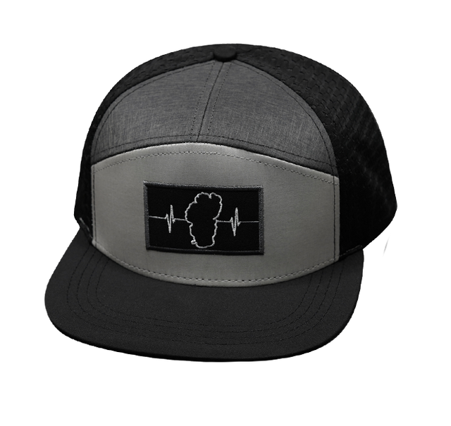 Tahoe Hat, Flat Bill, Snapback Hat, Black, Gray, Charcoal, Mens Hat, Womens Hat, Front Picture