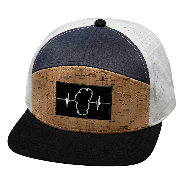 Tahoe Hat, Flat Bill, Snapback Hat, Cork, Black, Navy, White, Mens Hat, Womens Hat, Front Picture