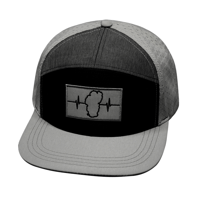 Tahoe Hat, Flat Bill, Snapback Hat, Gray, Black, Charcoal, Mens Hat, Womens Hat, Front Picture