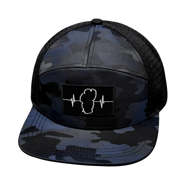 Tahoe Hat, Flat Bill, Snapback Hat, Navy Camo, Black, Mens Hat, Womens Hat, Front Picture
