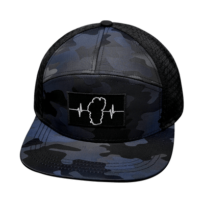 Tahoe Hat, Flat Bill, Snapback Hat, Navy Camo, Black, Mens Hat, Womens Hat, Front Picture