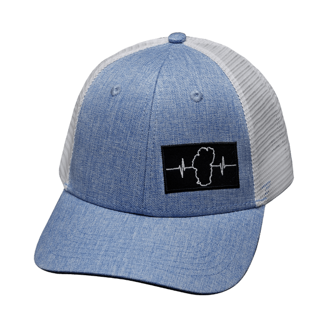 Tahoe Hat, Low Profile, Snapback Hat, Light Blue, White, Mens Hat, Womens Hat, Front Picture