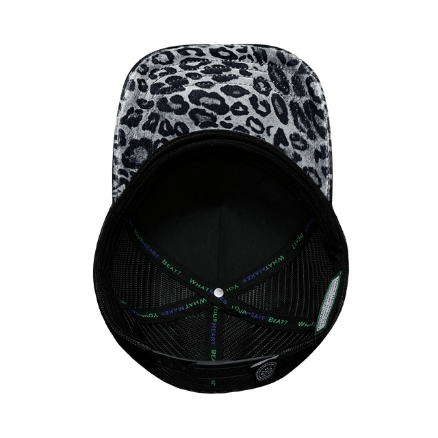 Hat, Trucker Hat, Snapback Hat, Velvet, Silver Leopard Print, Mens Hat, Womens Hat, Underbill Picture