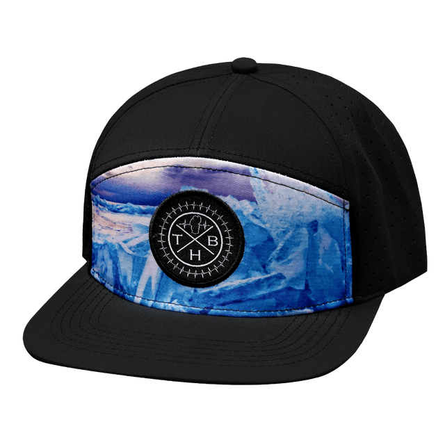 THB Hat, Flat Bill, Snapback Hat, Sea Ice, Black, Mens Hat, Womens Hat, Front Picture