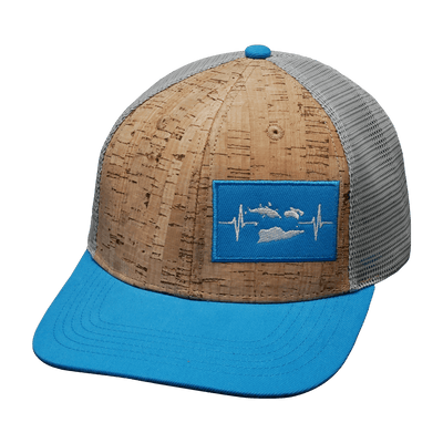 Virgin Islands Hat, Baseball Hat, Snapback Hat, Cork, Teal, Gray, Mens Hat, Womens Hat, Front Picture
