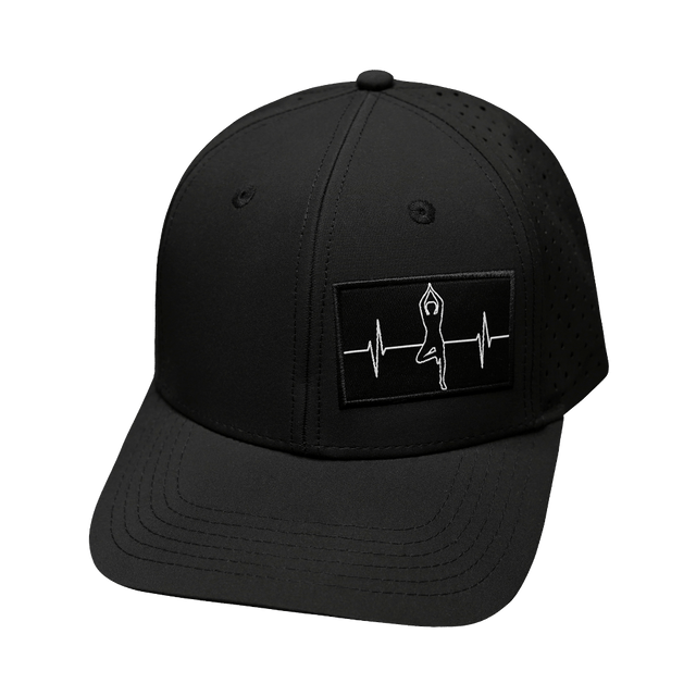 Yoga Hat, Baseball Hat, Snapback Hat, Black, Mens Hat, Womens Hat, Front Picture