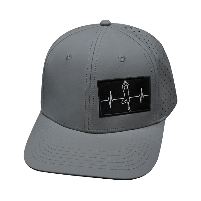Yoga Hat, Baseball Hat, Snapback Hat, Gray, Mens Hat, Womens Hat, Front Picture