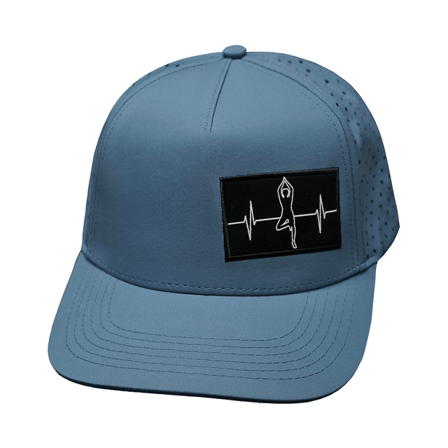 Yoga Hat, Trucker Hat, Snapback Hat, Light Blue, Mens Hat, Womens Hat, Front Picture