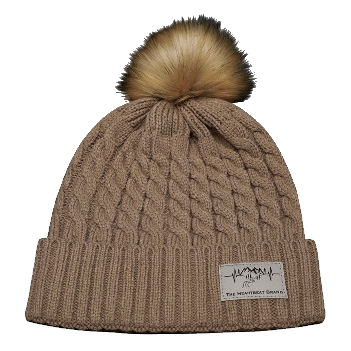 Mountains Beanie - Pom - Tan