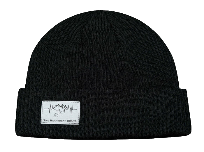 Mountains Beanie - Cuffed - Black