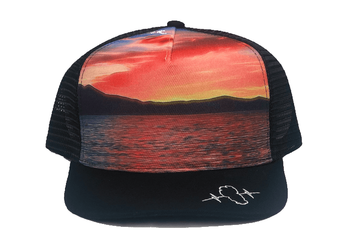 Tahoe Hat - Trucker Hat - Suede - Black - Sunset - Trucker Mesh