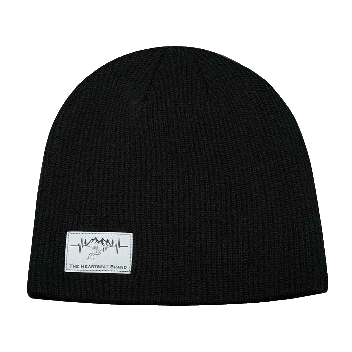 Mountains Beanie - No Cuff - Black