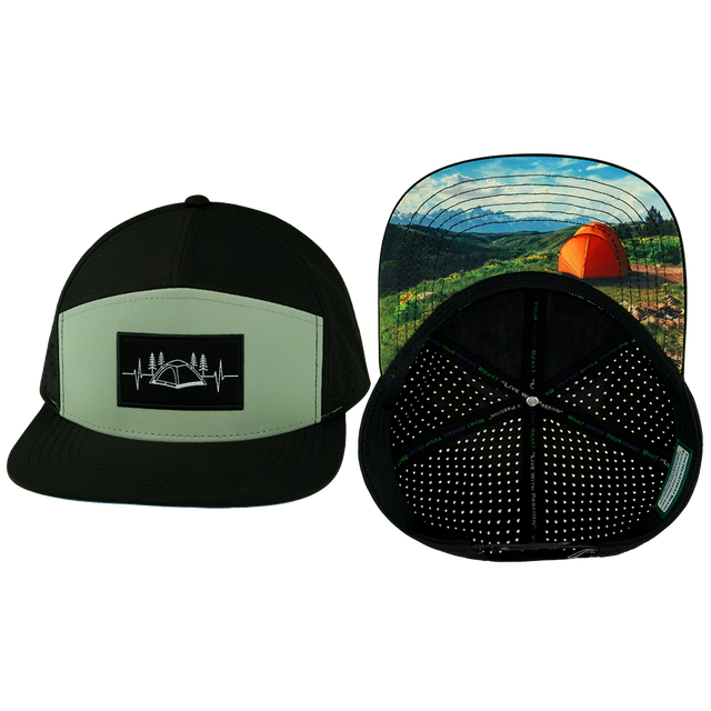 Camping - 7 Panel - Black / Sage (Unisex)