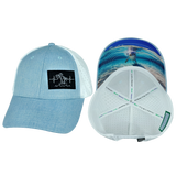 Beach - 6 Panel - Shallow Fit - Pony Tail - Light Blue / White (Unisex)