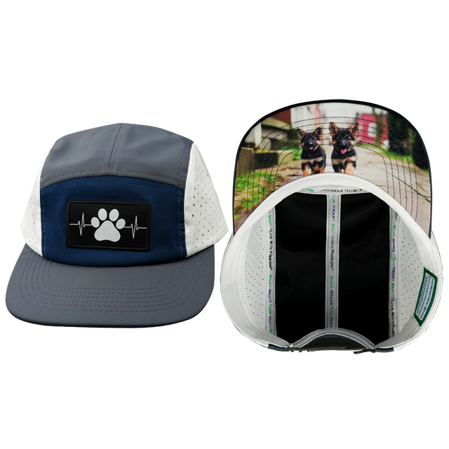 Dog - 5 Panel - Sporty - Unstructured - Charcoal / Navy / White (Unisex)