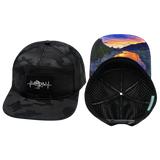 Mountains - 7 Panel - Black Camo (Unisex)