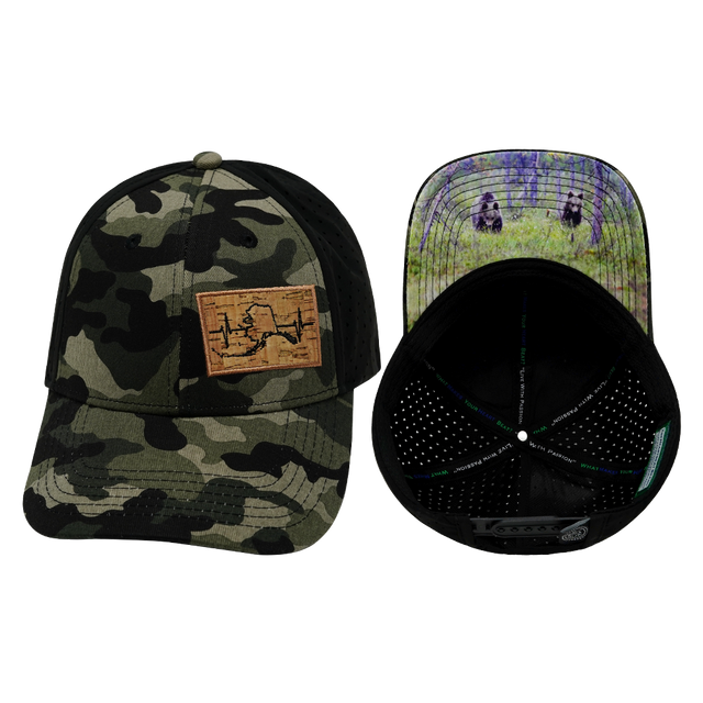 Alaska - 6 Panel - Shallow Fit - Pony Tail - Camo / Black  (Unisex)