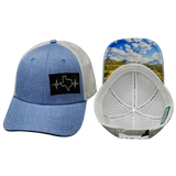 Texas - 6 Panel  - Shallow Fit - Pony Tail - Light Blue / White