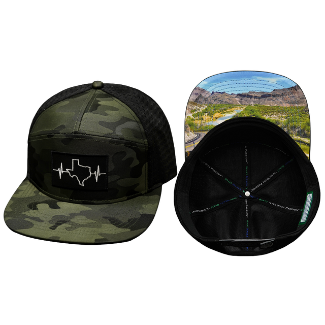 Texas - 7 Panel - Green Camo / Black (Unisex)