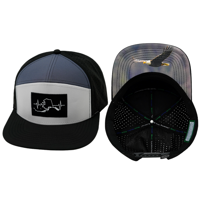 Alaska - 7 Panel - Black / Gray / Charcoal  (Unisex)