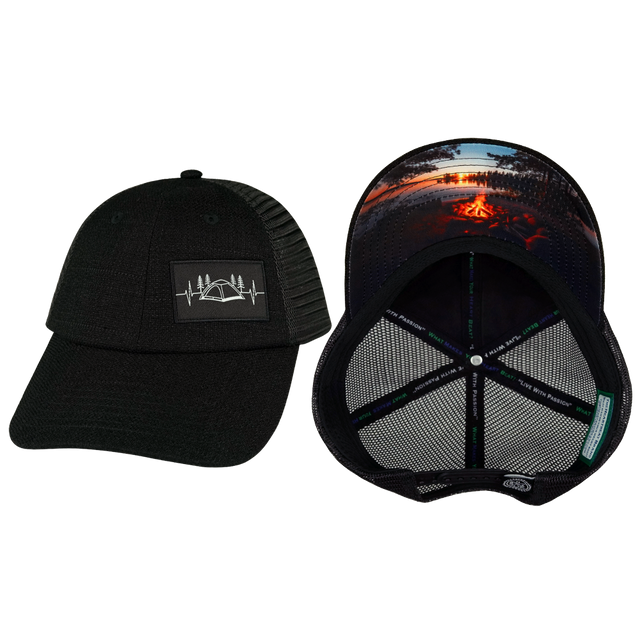 Camping - 6 Panel - Shallow Fit - Unstructured - Black Hemp / Black (Unisex)