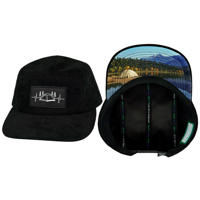 Camping - 5 Panel - Unstructured - Corduroy - Black (Unisex)