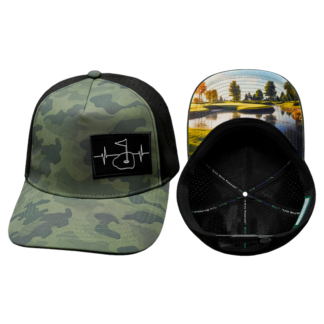 Golf - 5 Panel - Structured - Soft Teal Camo / Black