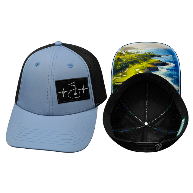 Golf - 6 Panel - Shallow Fit - Pony Tail - Baby Blue / Black (Unisex)