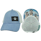 Dog - 6 Panel - Shallow Fit - Pony Tail - Light Blue / White (Unisex)