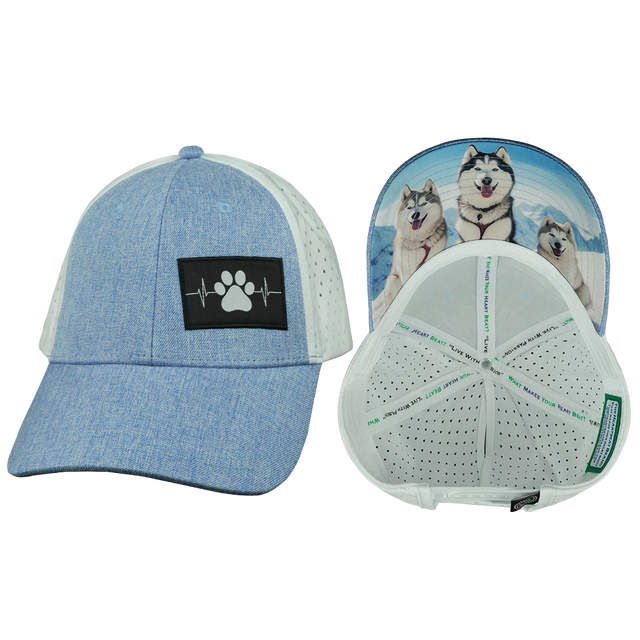 Dog - 6 Panel - Shallow Fit - Pony Tail - Light Blue / White (Unisex)