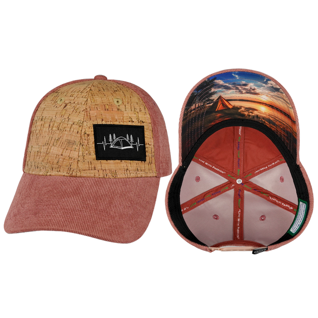 Camping - 6 Panel - Shallow Fit - Cork - Corduroy - Peach (Unisex)