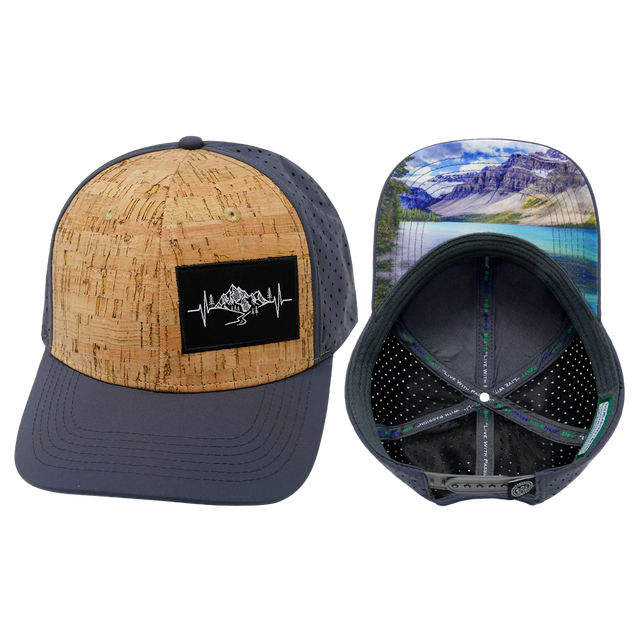 Mountains - 6 Panel - Cork - Charcoal (Unisex)