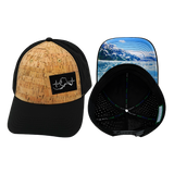 Alaska - 6 Panel - Shallow Fit - Pony Tail - Cork - Black  (Unisex)