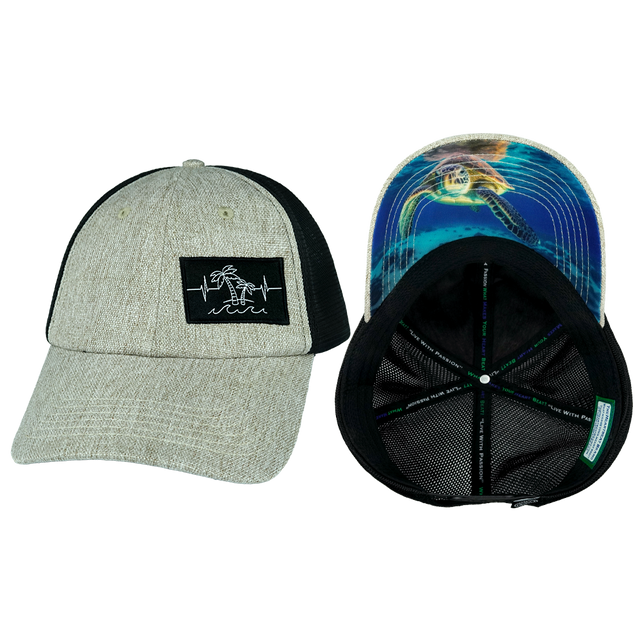 Beach - 6 Panel - Unstructured - Gray Tan Hemp / Black (Unisex)