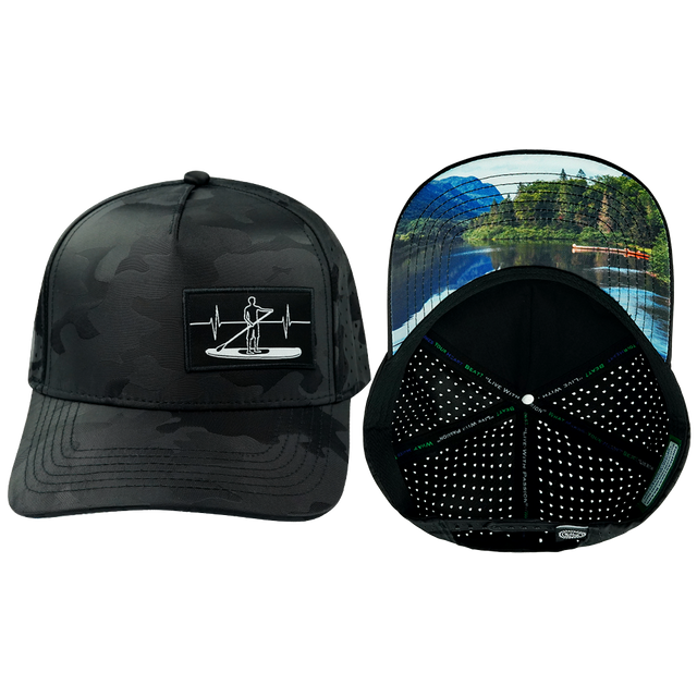 Paddle Board - 5 Panel - Structured - Black Camo (Unisex)