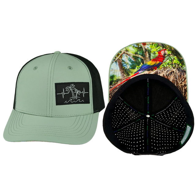 Beach - 6 Panel - Sage Green / Black (Unisex)