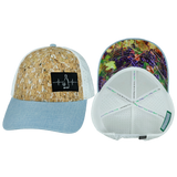 Wine - 6 Panel - Shallow Fit - Pony Tail - Cork - Baby Blue / White (Unisex)