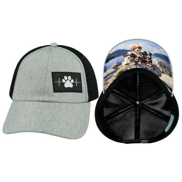 Dog - 6 Panel - Unstructured - Heather Gray / Black (Unisex)