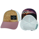 Wine - 6 Panel - Shallow Fit - Pony Tail - Cork - Lavender / White (Unisex)