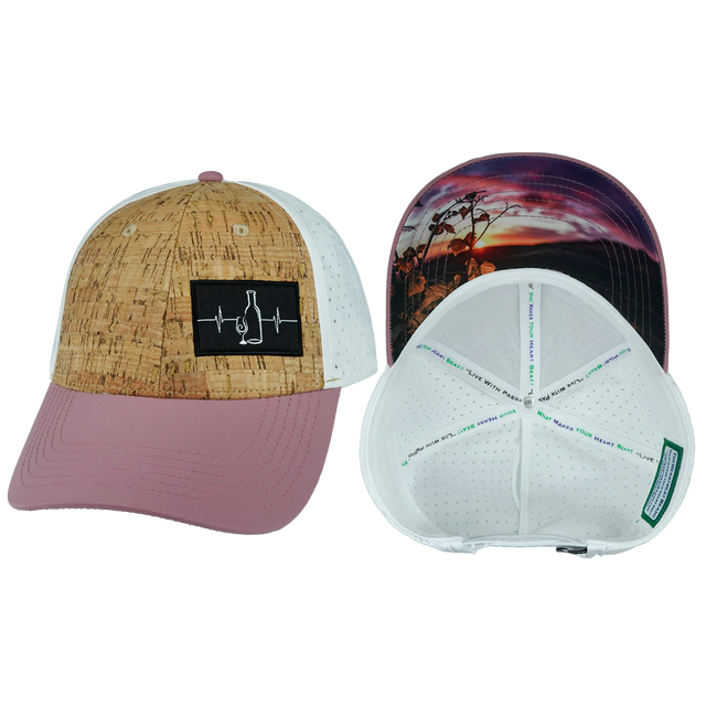 Wine - 6 Panel - Shallow Fit - Pony Tail - Cork - Lavender / White (Unisex)